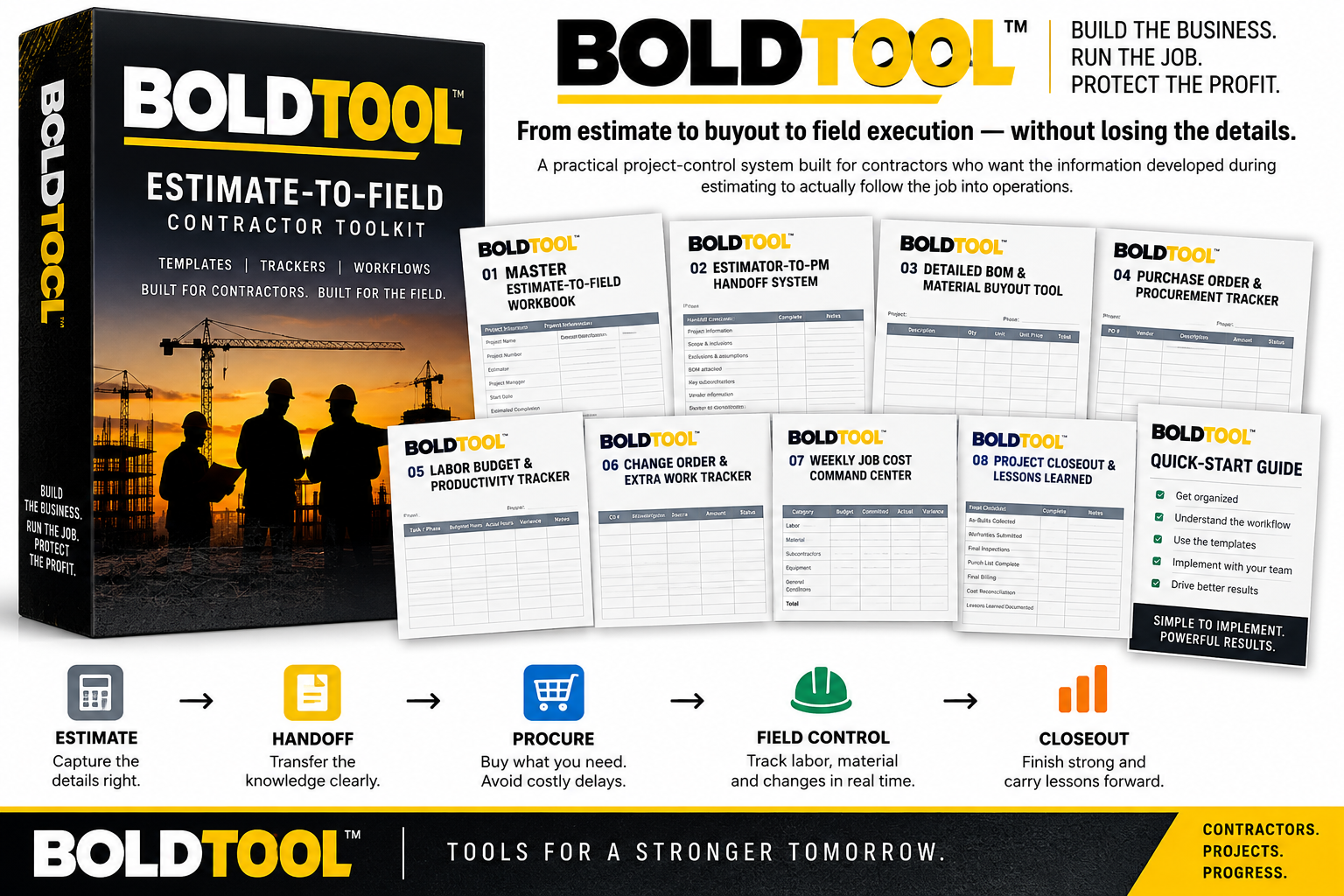 BOLDTOOL™ Estimate-to-Field Contractor Toolkit