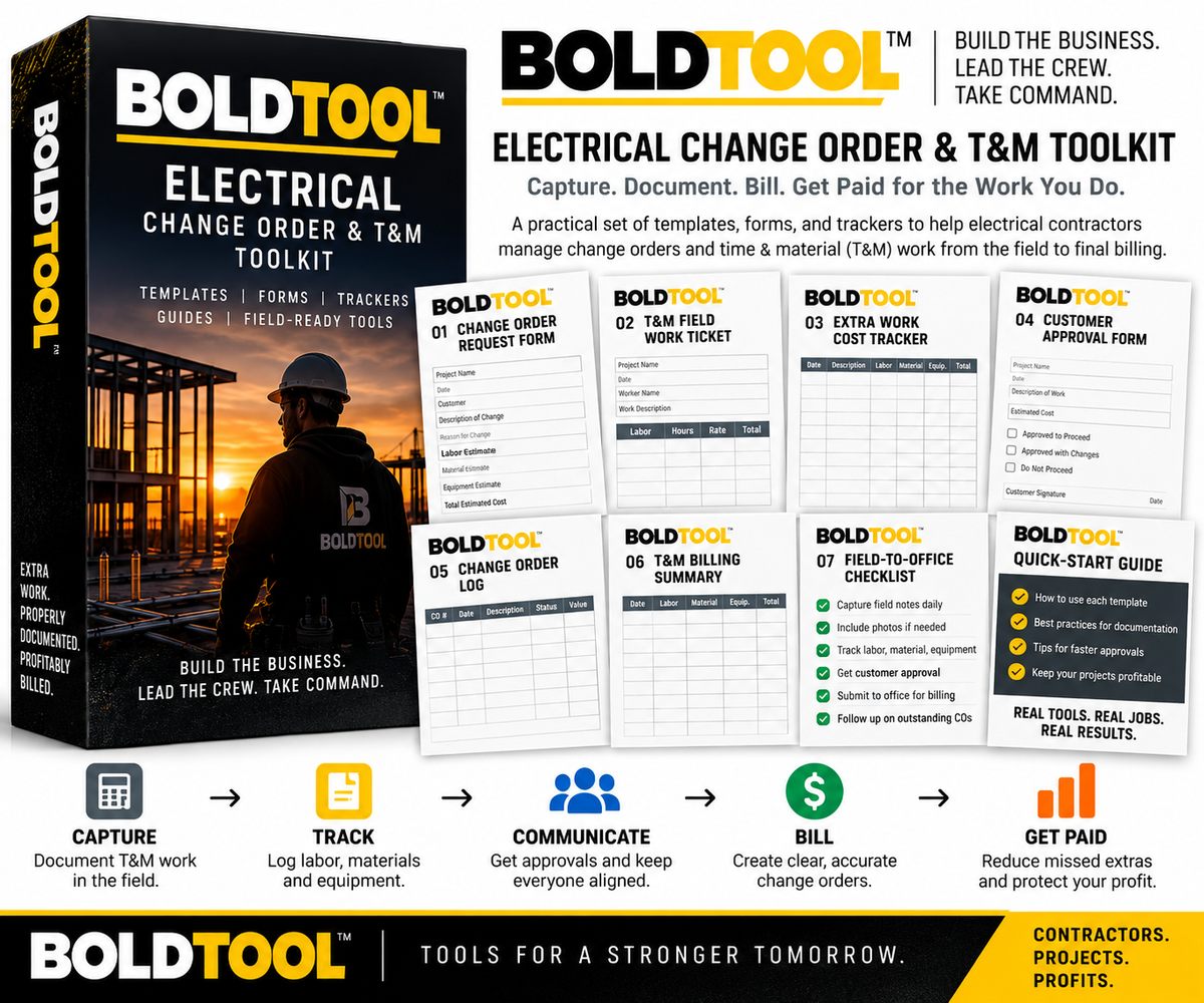 BOLDTOOL™ Electrical Change Order & T&M Toolkit